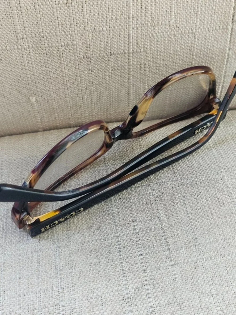 Coach Glasses Frame Aubgn Navy Tort Varsity Stripe Eye Wear HC6103 Eyeglasses - Picture 6 of 13